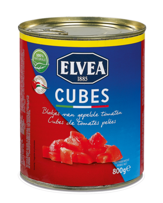Cubes - Elvea Diced peeled tomatoes  800 g